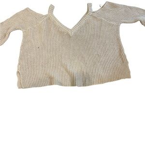 La Hearts Tan Off-the-Shoulder Sweater